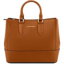 Tuscany Leather TLBag Saffiano leather handbag Cognac