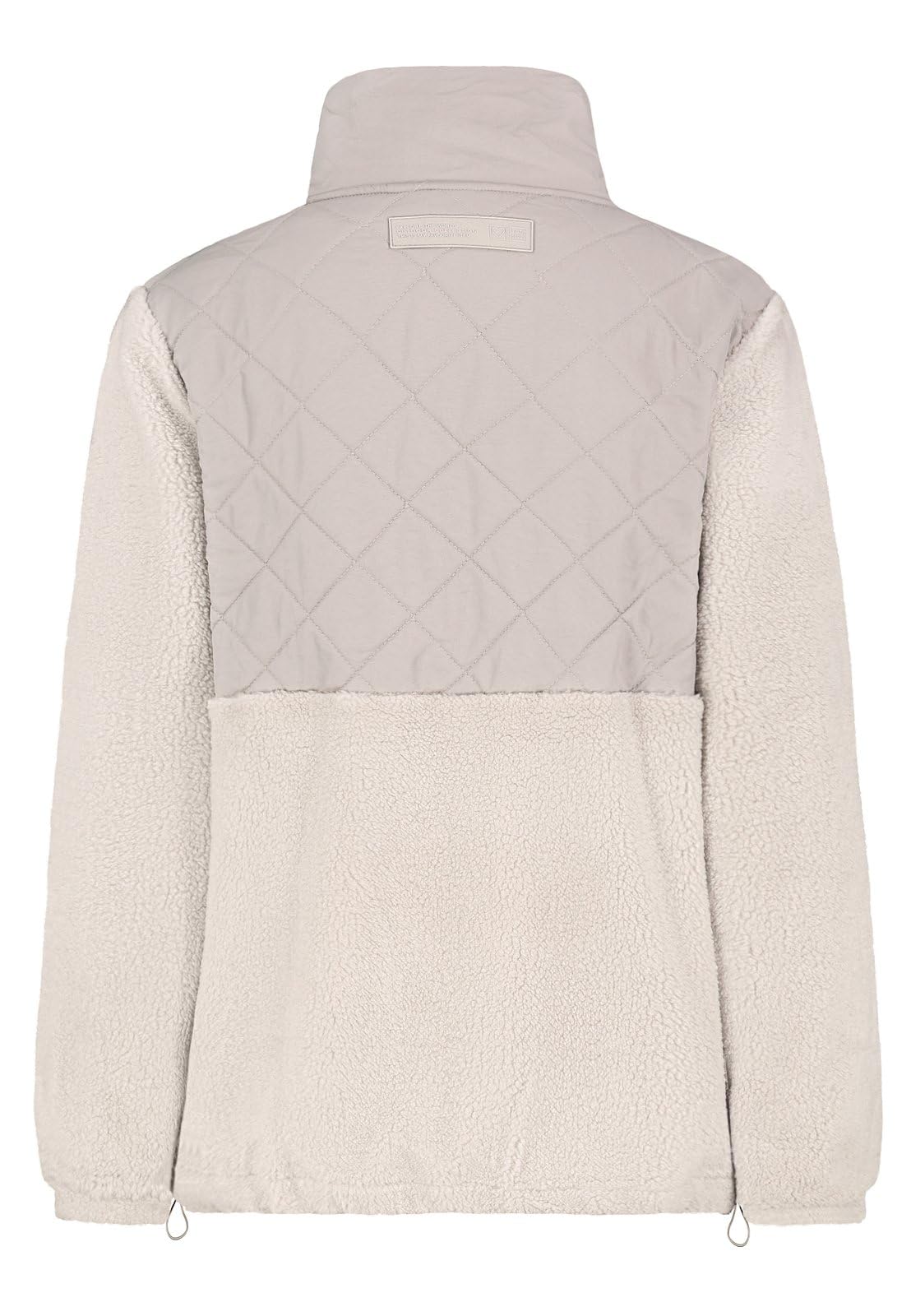 Sublevel Damen Teddy-Fleecejacke Plüschjacke mit Steppbesatz und Kragen