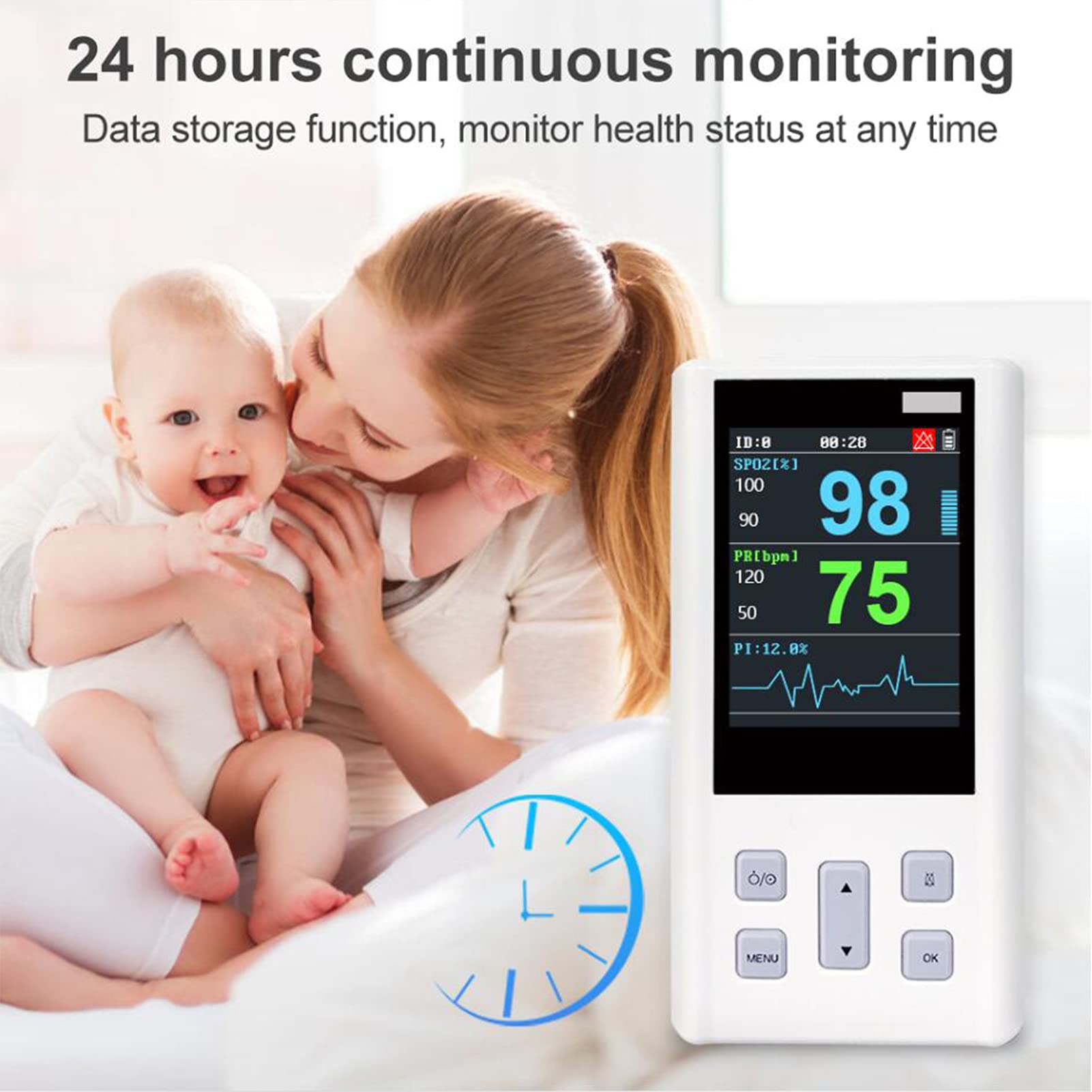 Oxímetro de pulso para la yema del dedo, precisión de medición superior Pantalla LED exquisita Monitores de saturación para la yema del dedo compactos y livianos
