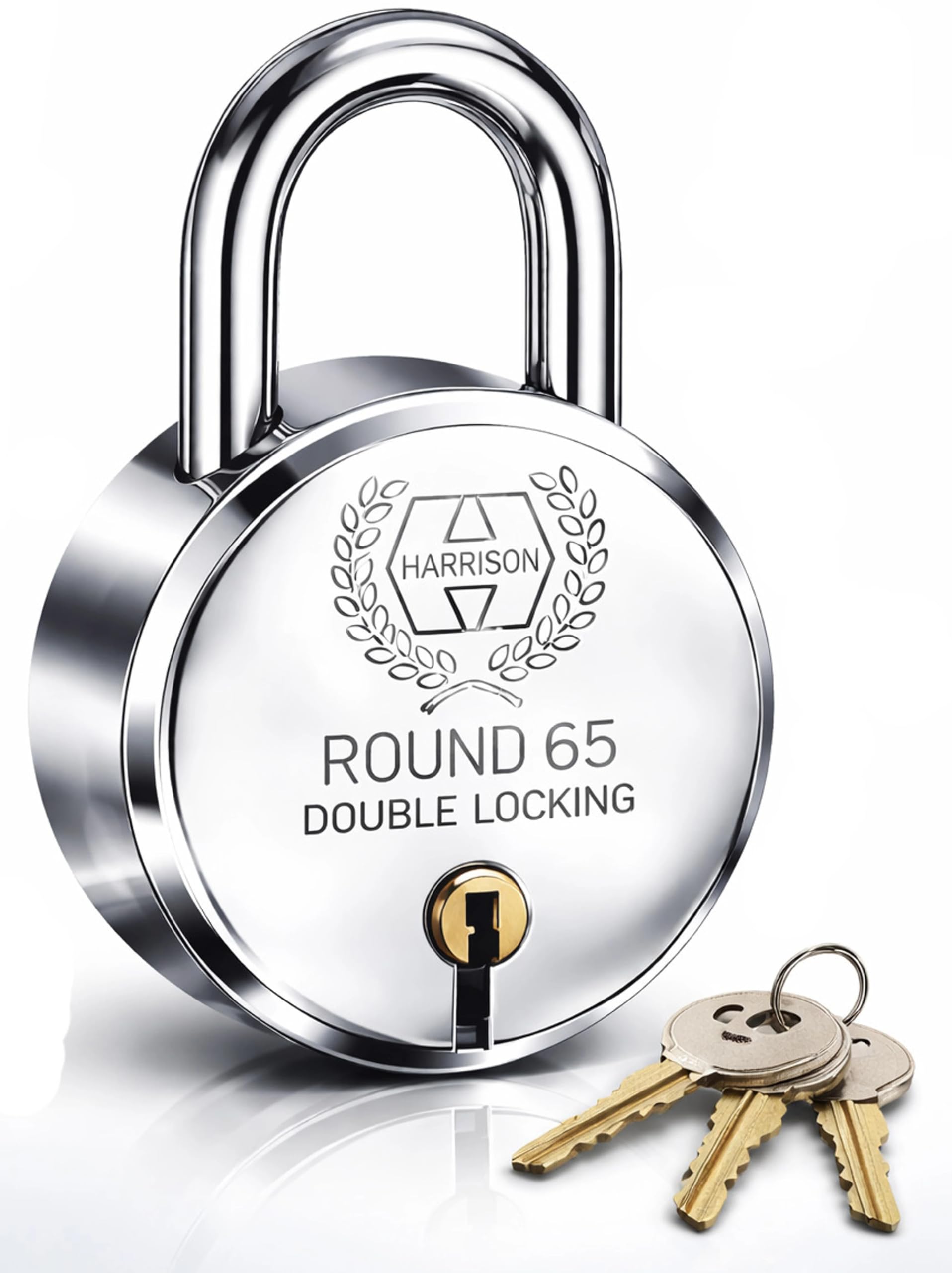 Harrison Padlocks/Round Padlock 65mm 7 Lever with 3 Keys ROUND-65MM-0681 Double Locking Pack of 1/Padlock, Padlocks, Locks for Home, Locks for Main Door, gate-image-14