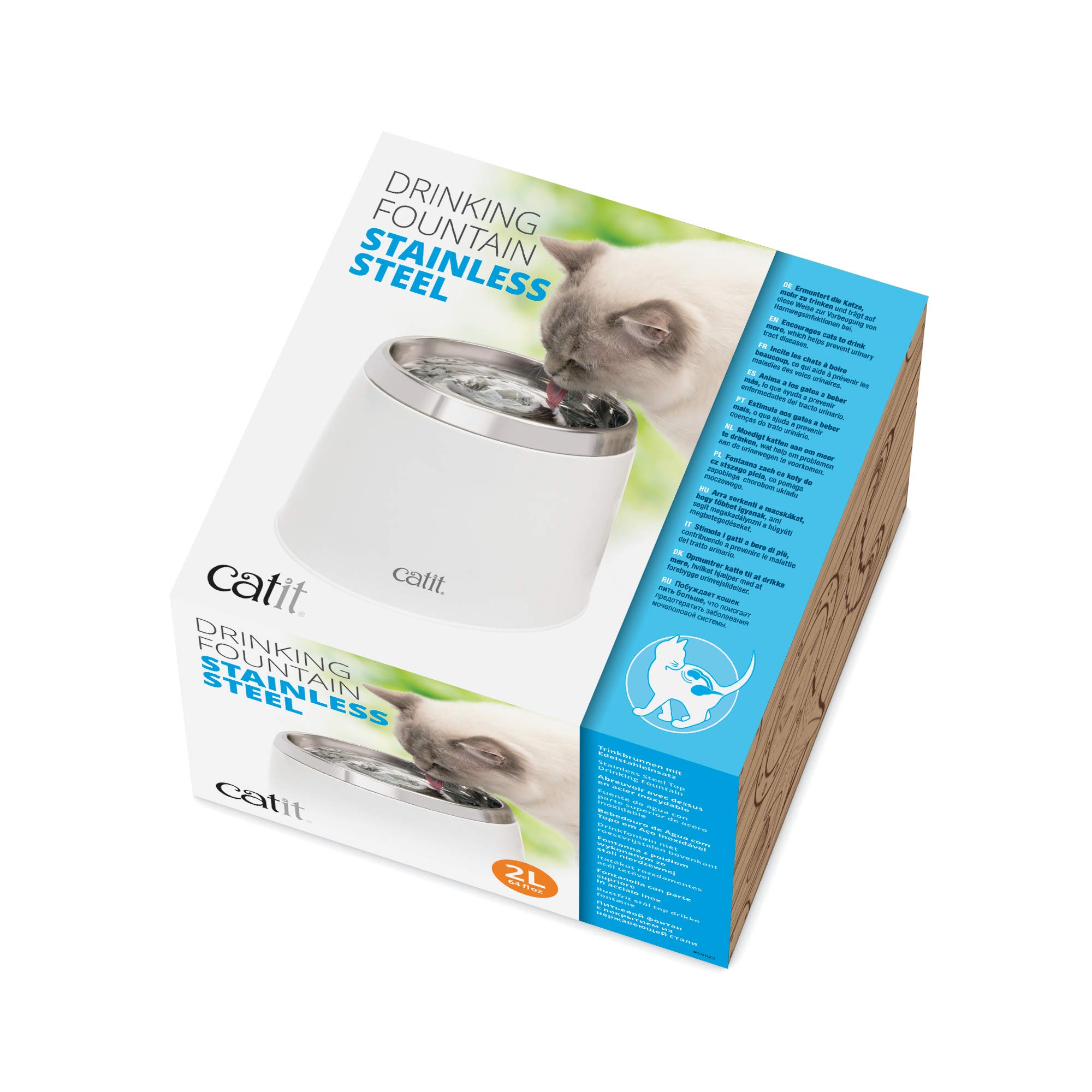 Catit Bebedero Tipo Fuente, Acero Inoxidable, 2 L