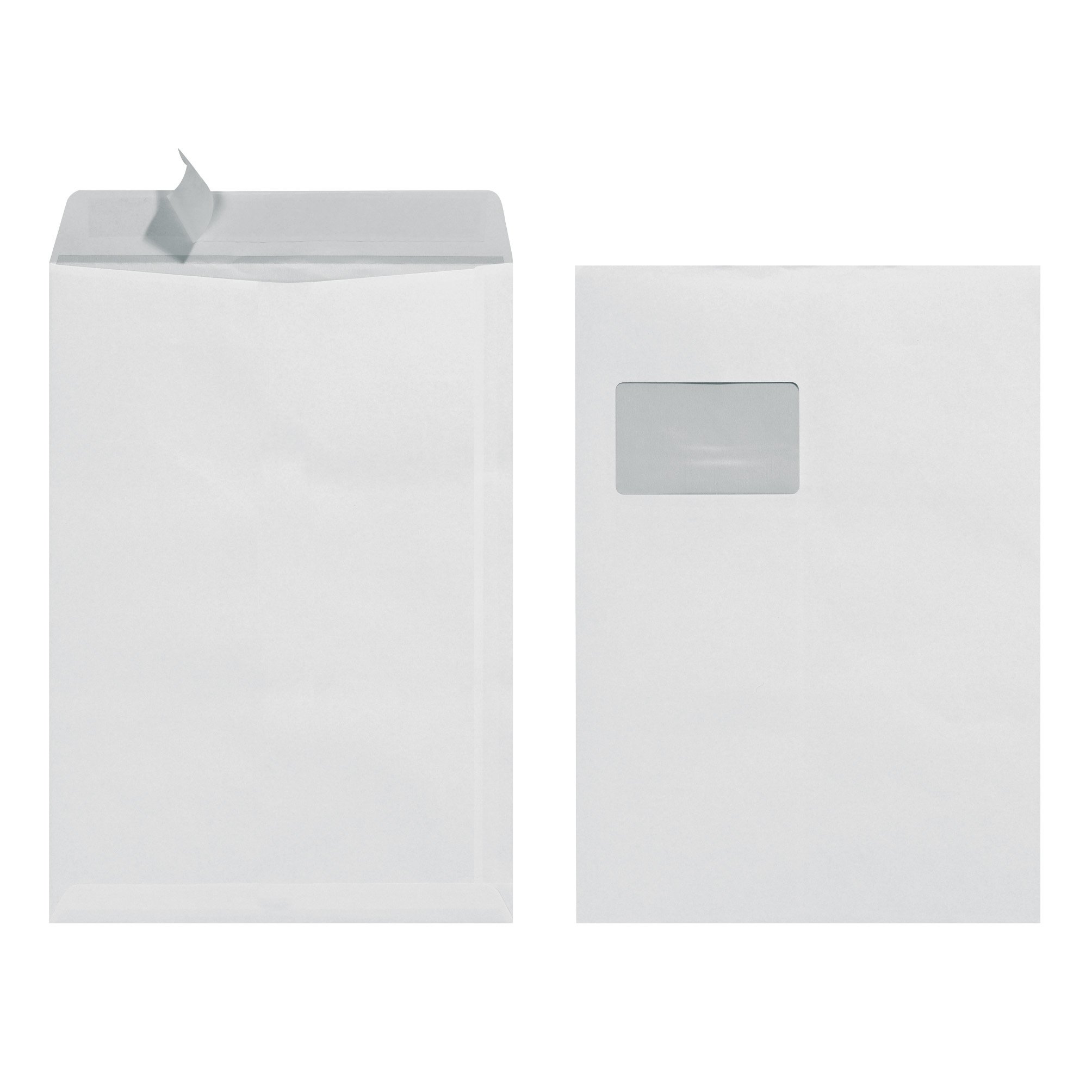 Herlitz C4 with Window 90 g Self Adhesive Pack of 10 with Printed in Sealed Foil Packaging, White Pack of 10