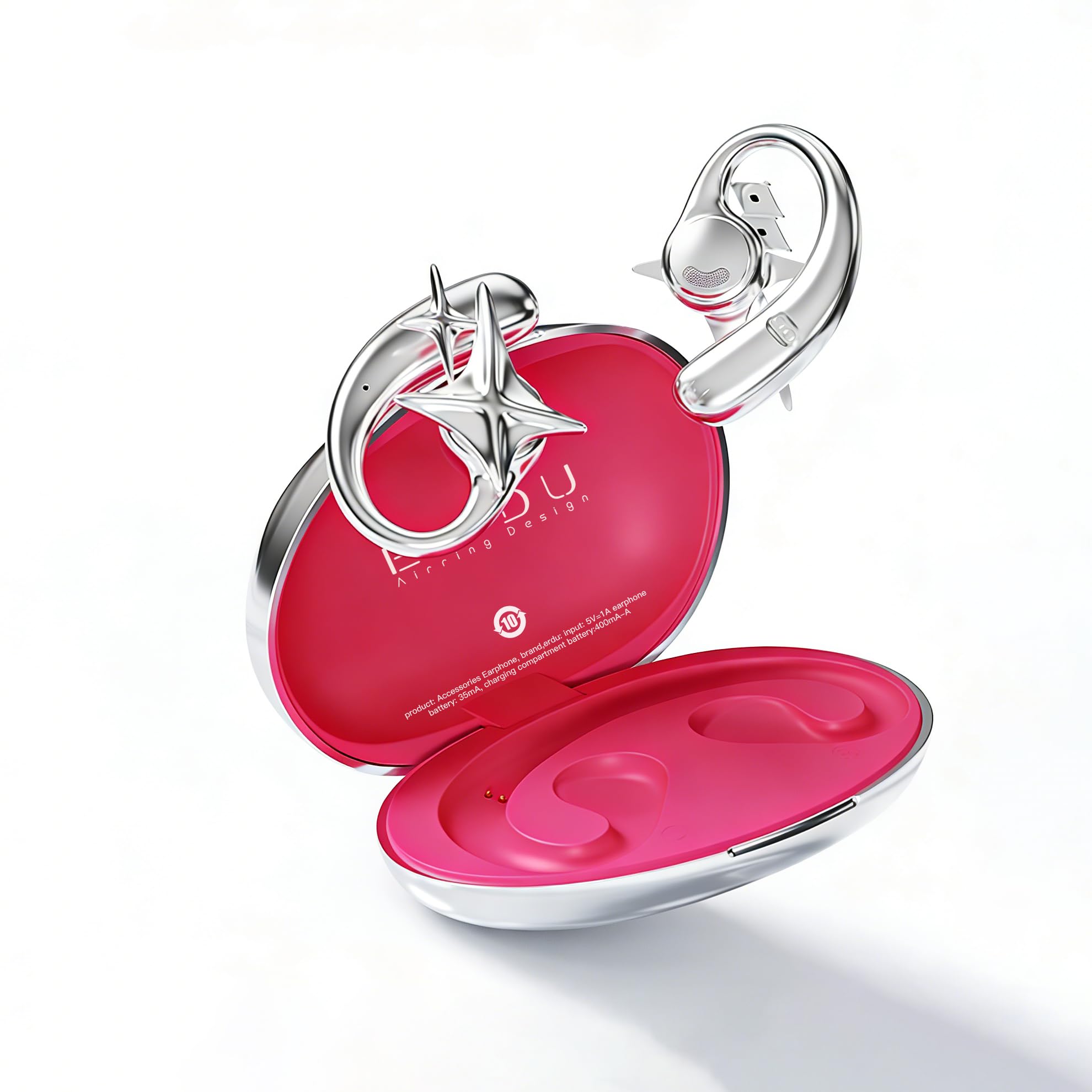 Magnetic Ear Cuff Headphones for Women, Open-Ear Jewelry Bluetooth Earbuds with Metal Mirror Finish, Clip-On Wireless Earphones, Bluetooth 5.4, Fast Charging 30H Playtime-image-27