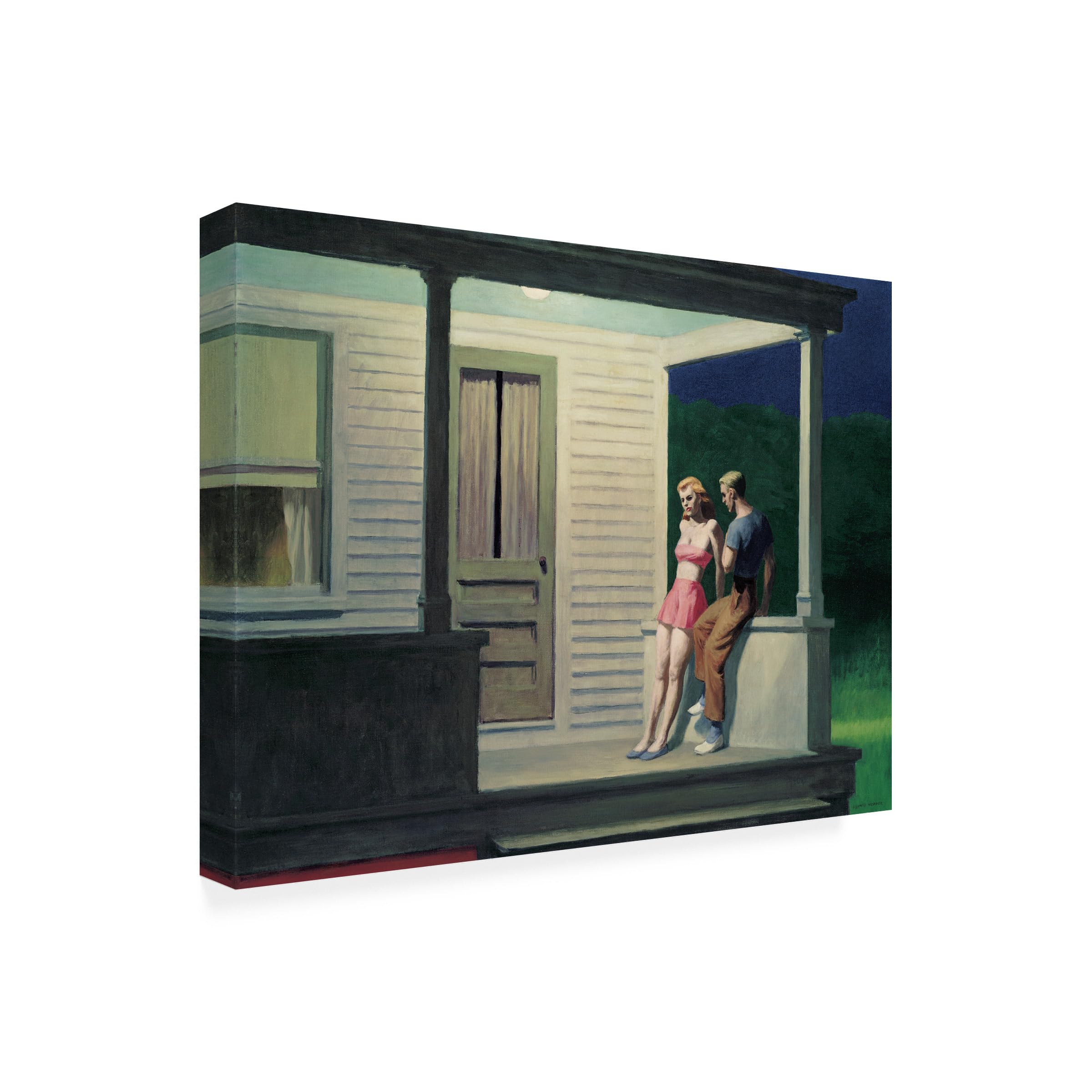 Wrapped Canvas Wall Art - Edward Hopper Summer Evening Wall Art for Living Room Bedroom or Office D
