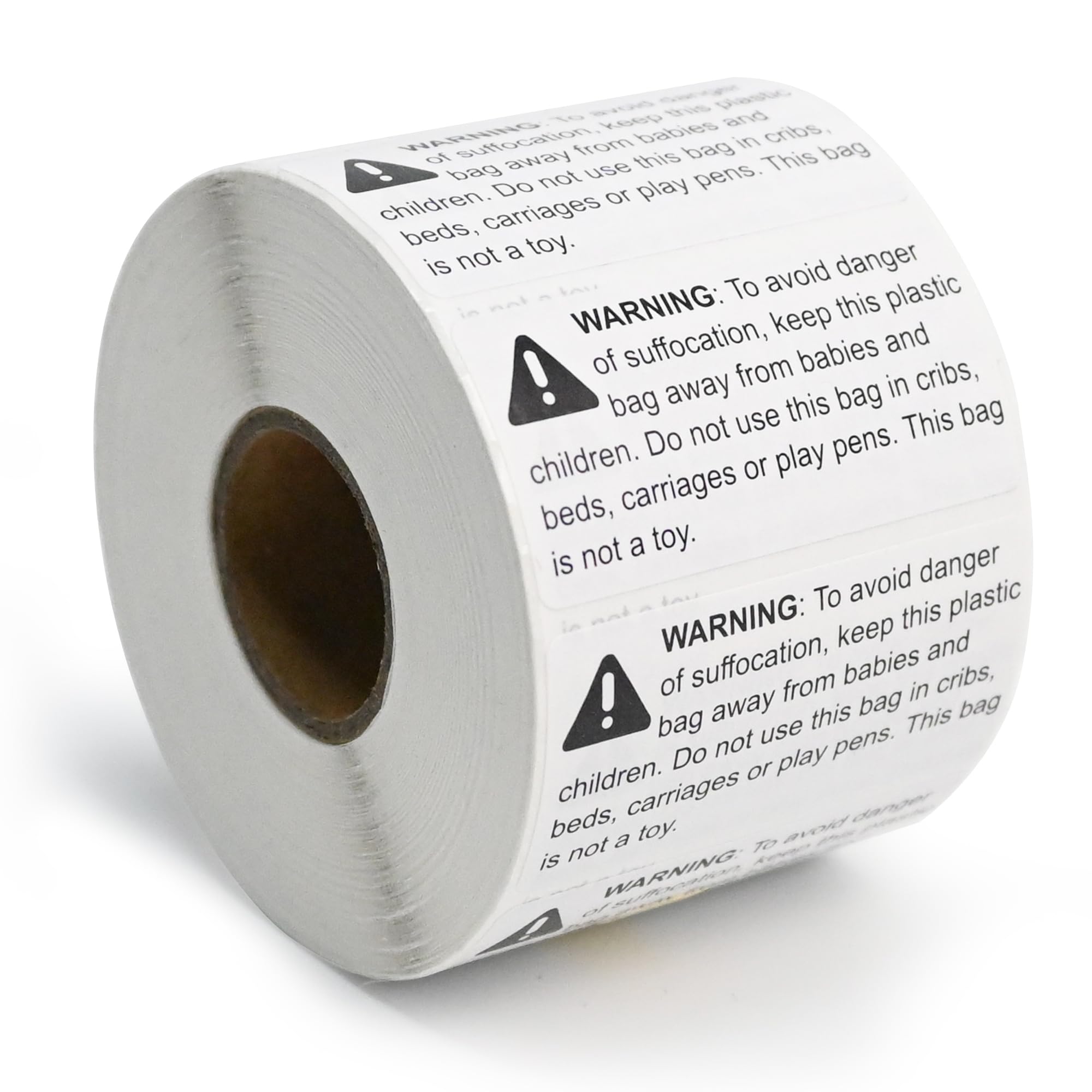 L LIKED Etiquetas preimpresas de advertencia de peligro de asfixia, aprobadas por la FBA (5 x 2,5 cm, 1000 etiquetas por rollo)