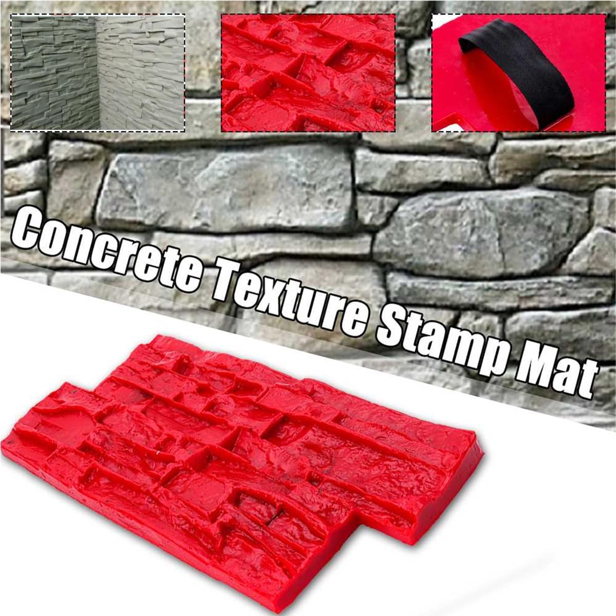 17.9"X7.9" Stones Decorative Concrete Mat Stamp, Concrete Texturing Molds, Concrete Cement Stamping Mats Tool for Walls