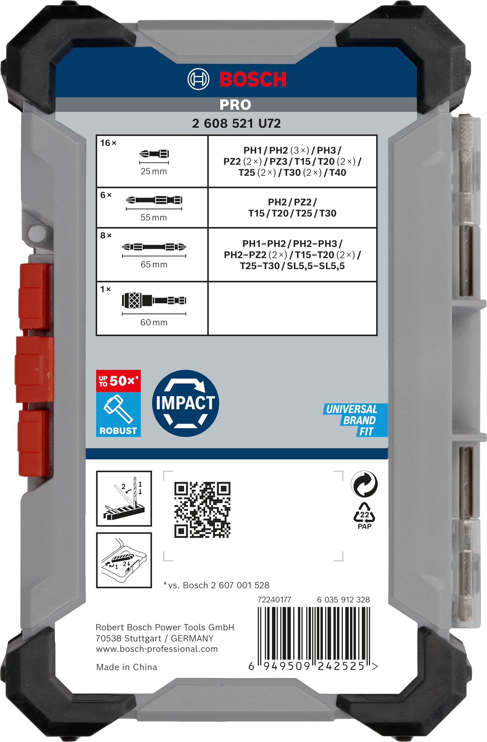 Bosch 31x PRO Impact Set, 31 piezas (200 x 107 mm, Professional Accesorio atornillador, atornillador)