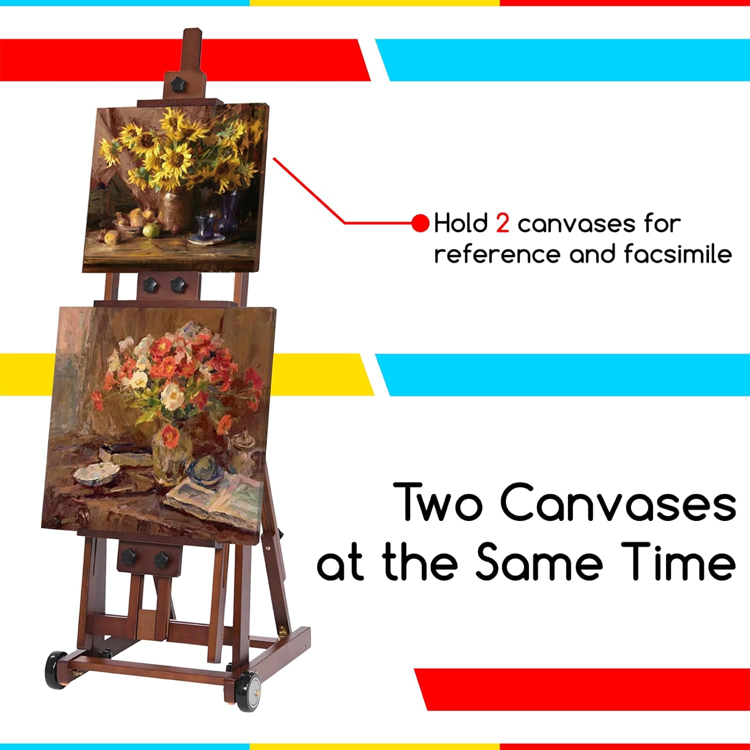MEEDEN Easel holding two canvases simultaneously