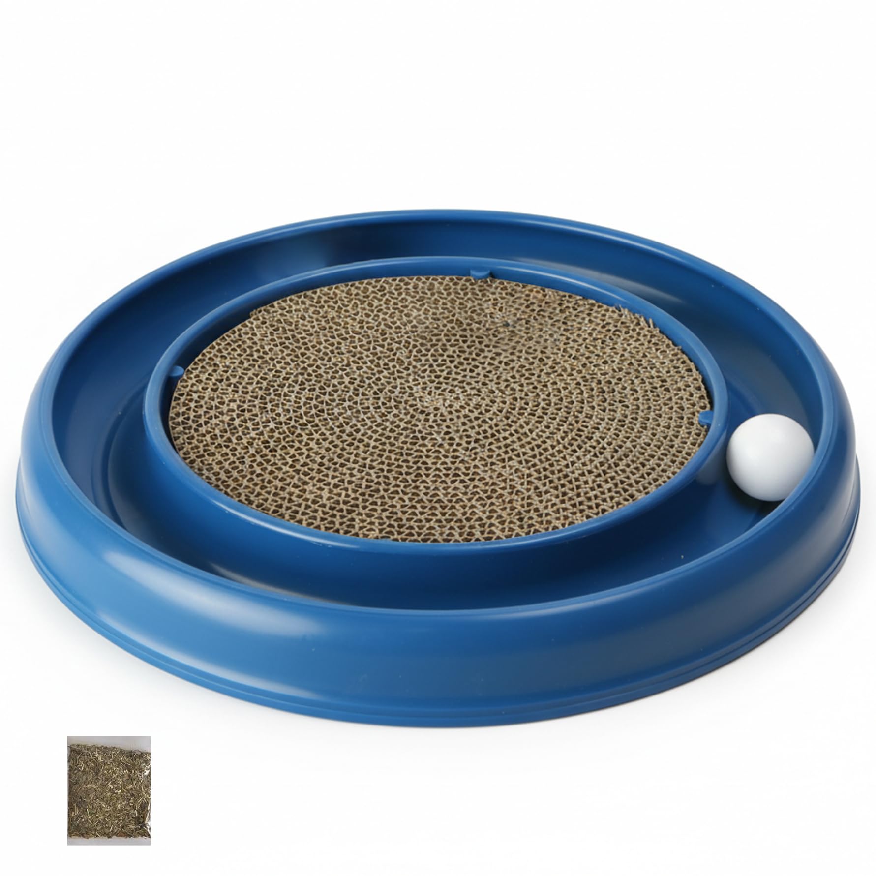 Planche à gratter pour chaton avec jeu à bille et griffoir en carton pour exercice