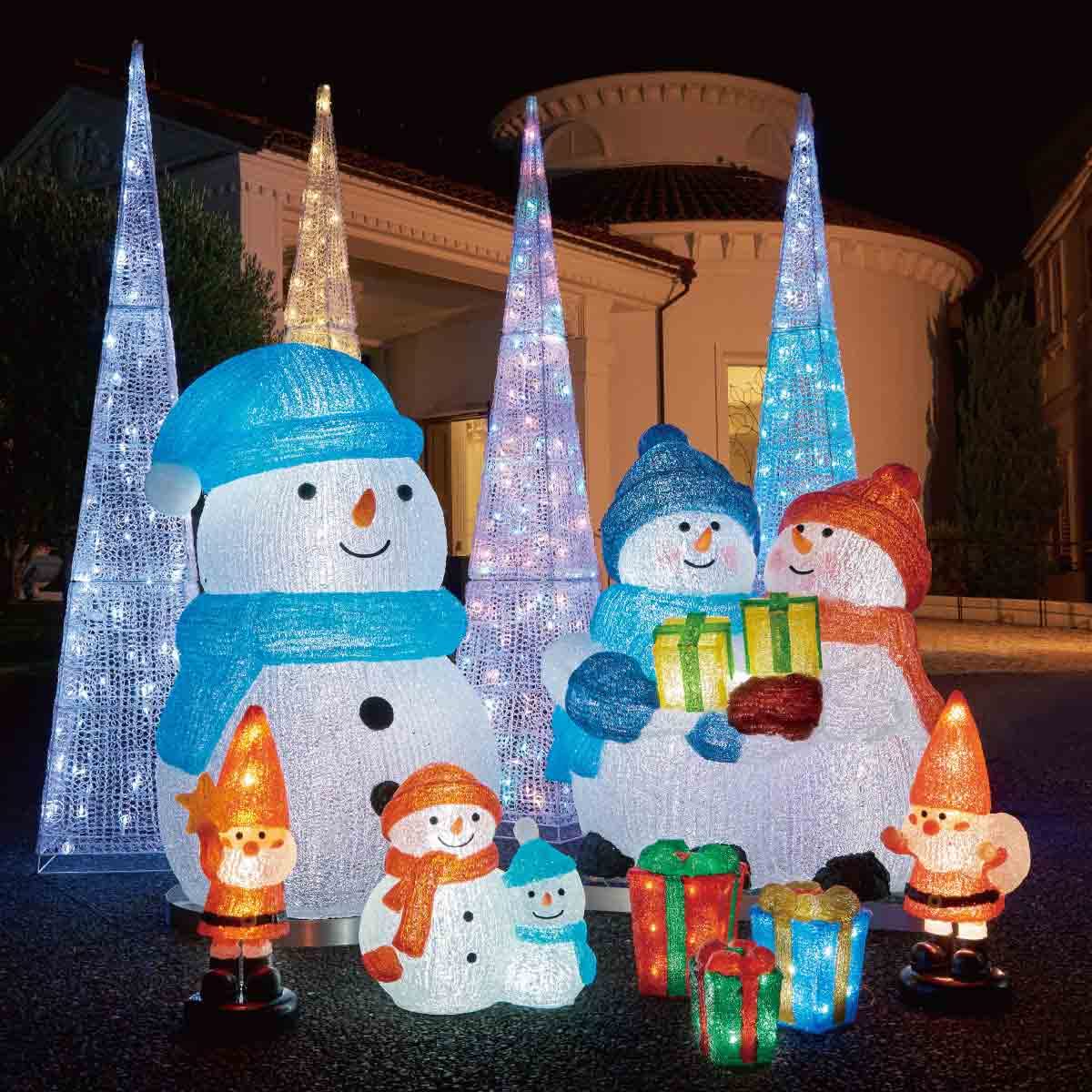 イルミネーション　屋外　クリスマス　スノーマン 楽天市場】ソーラー イルミネーション スノーマン サンタ