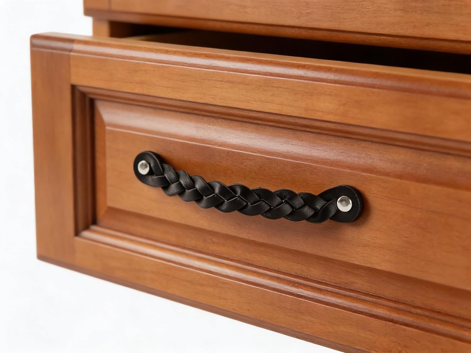 Brute Strength - Leather Drawer Pulls - Braided - Black - 12 pcs - 7-7/8 x 1 ’’ - Leather Handle - Leather Dresser Pulls - Cabinet knobs Dresser knobs - Dresser Handles