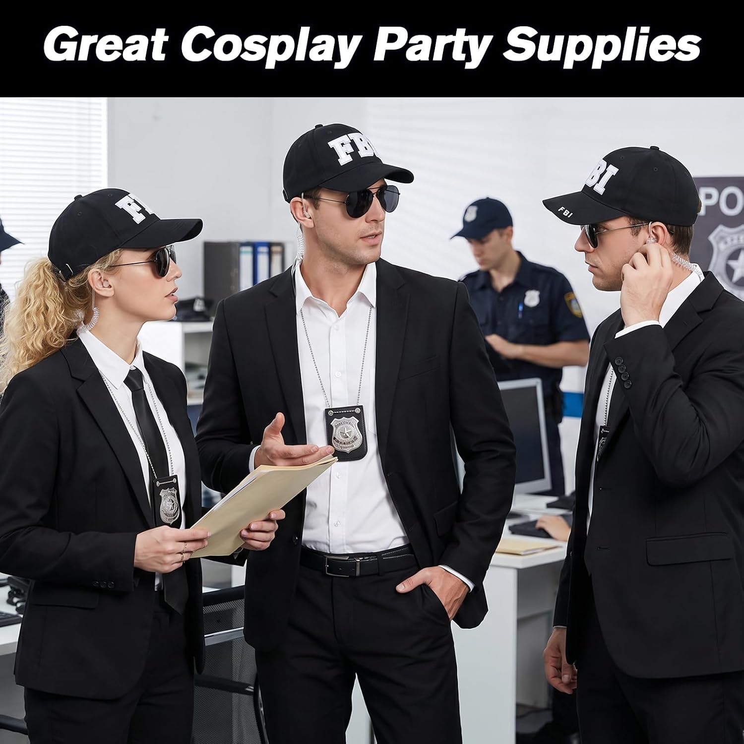 2 Set/8 Pcs Police Costume Accessories