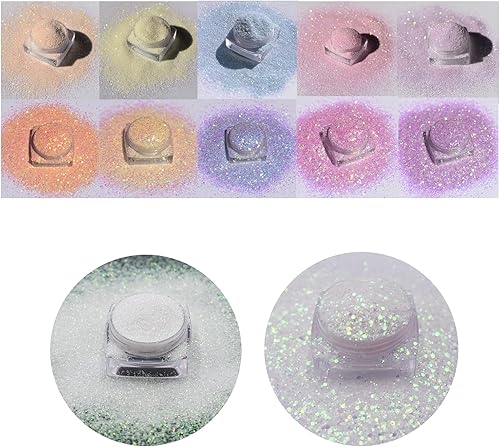 PrettyG Juego de 10 cajas de purpurina en polvo que cambia de color UV Festival Rave Maquillaje de Belleza Cara Cuerpo Arte Decoración UV-10C