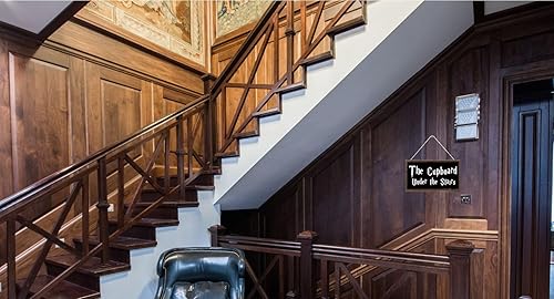 Miniatura 4 de TOMATO FANQIE Letrero artístico de pared con texto en inglés "The Closet Under The Stairs", diseño colgante de regalo para el hogar, cafetería, bar