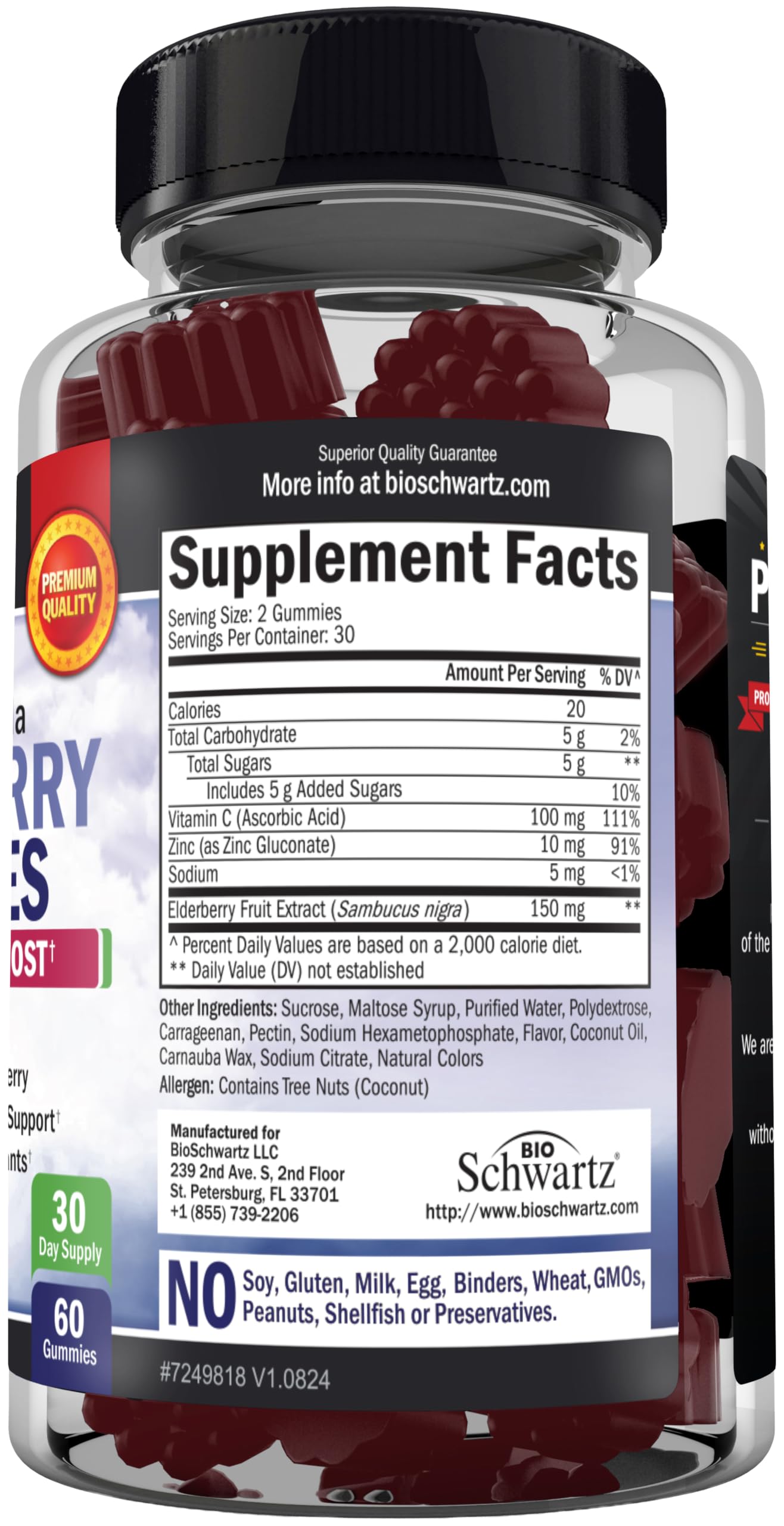 BioSchwartz Elderberry Gummies with Zinc and Vitamin C - 60 Count — Amazon image 9