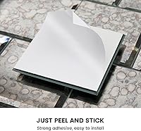 Vista 4 de Azulejo de espejo de vidrio biselado antiguo de 3 x 3 pulgadas para pared de cocina, baño (32 piezas)