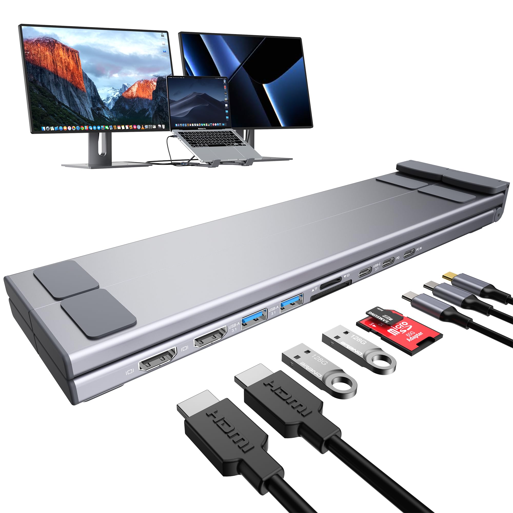 Amazon.co.jp: Mukiya 9-in-1 ノートPCスタンド ドッキング