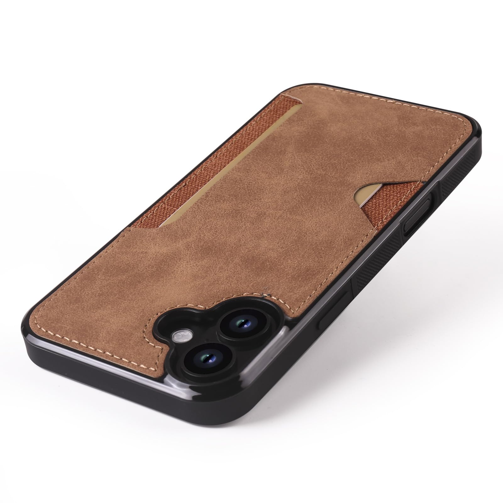 Etui na iPhone'a 17 Pro Max/17 Pro/Air/17, lekkie cienkie skórzane etui z przegródkami na karty, czerwone, 17 Pro
