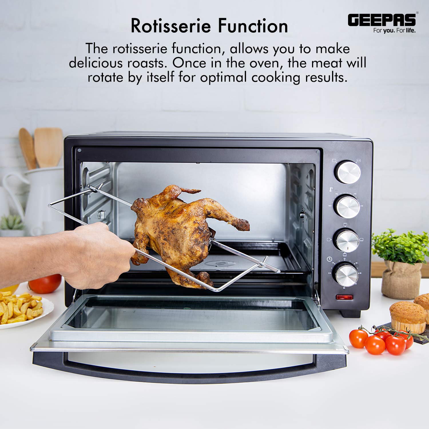Buy Geepas 48L Mini Oven and Grill 2000W Electric Oven with