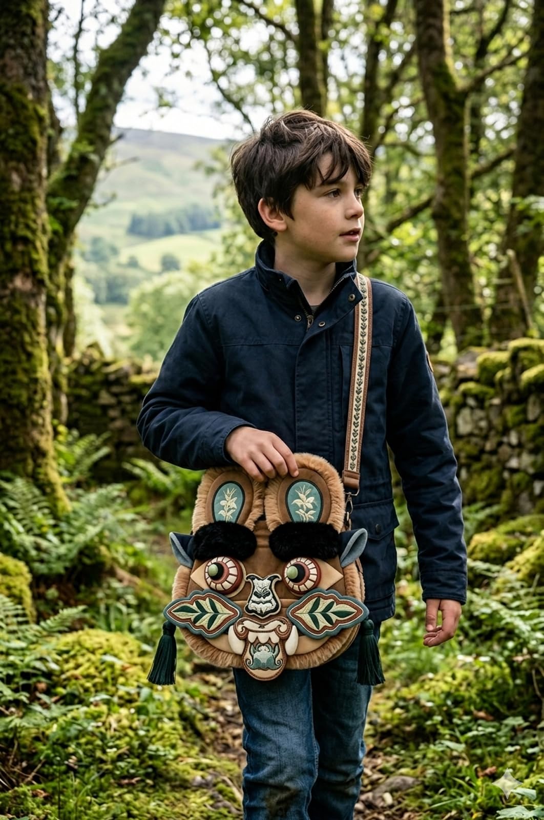 Handmade: niematerialne dziedzictwo kulturowe tygrys głowa torba - tradycyjna chińska sztuka ludowa torebka crossbody dla dzieci i dorosłych - prezent kulturalny, haft maskotki