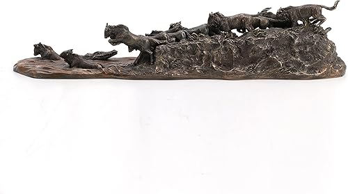 Miniatura 7 de Veronese Design Estatua de resina de gran migración de 17 pulgadas con acabado de bronce