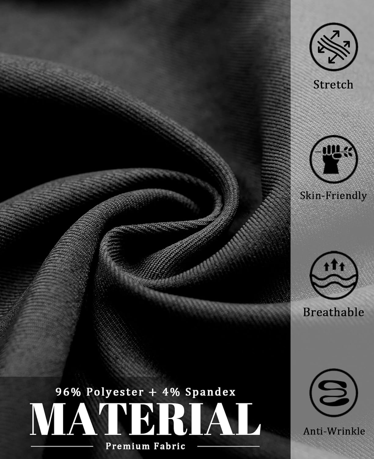 Susclude Mens Casual Dress Pants Old Money Baggy Wide Leg Pleated Slacks Vintage Stylish Loose Fit Work Trousers - Image 6