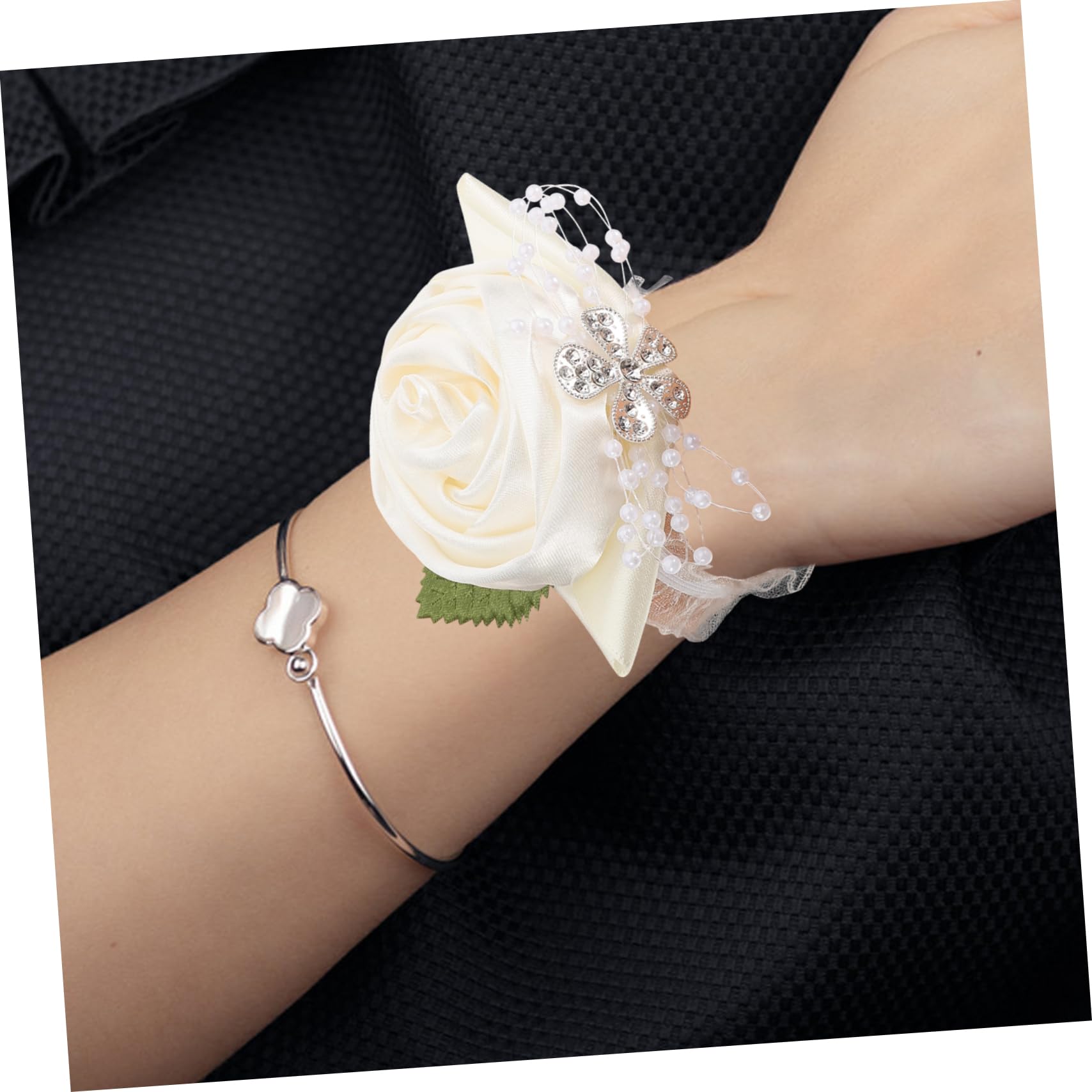 Healeved Braccialetti per Corsage da Polso Damigella d'Onore Braccialetti per Corsage da Polso E Boutonniere Braccialetti per Corsage da Polso Bouquet da Sposa Braccialetti per