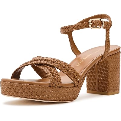Stuart Weitzman Dayna Woven Platform boho tan