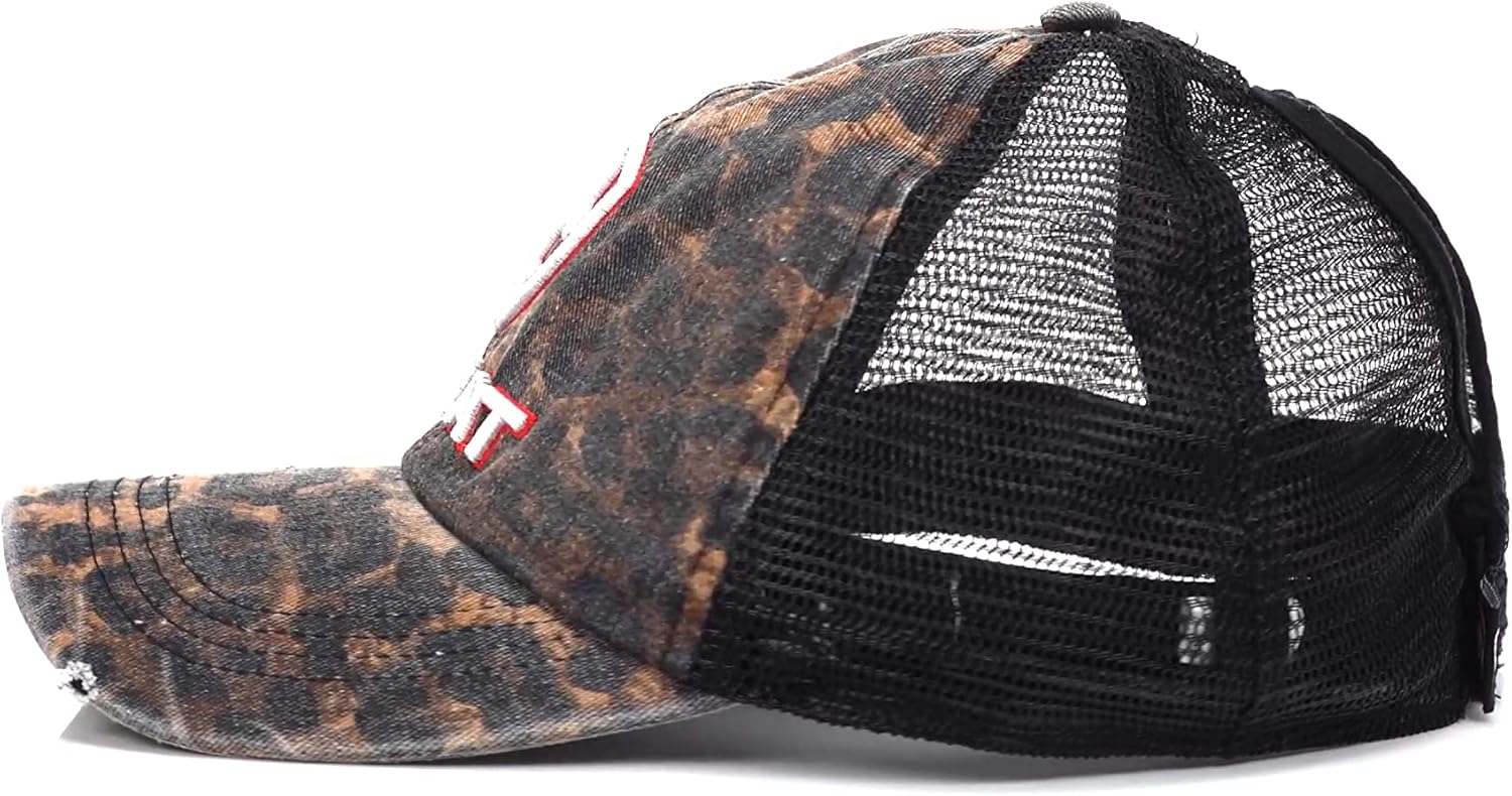 ARIAT Women's Black Leopard Ponytail Cap with Hook and Loop Closure - Image 4