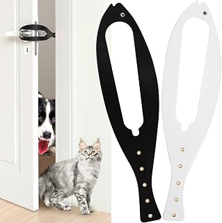 Cat Door Holder Latch Larger Adjustable Cat Door Alternative Fast Latch Strap Let Cats in and Keeps Dogs Out of Litter & Food and Safe Baby Proof No Measuring Easy to Install 2Pcs