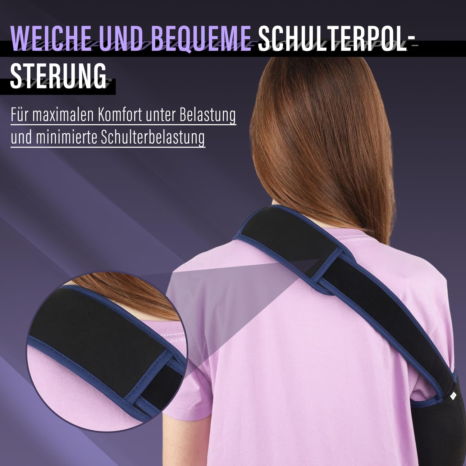 supregear Armschlinge für Schulterverletzungen – Bequeme, Atmungsaktive Schulterfixierung für Damen & Herren, bei Rotatorenmanschettenriss, Bruch, Luxation oder Zerrung, Schwarz + Dunkelbau, Größe L