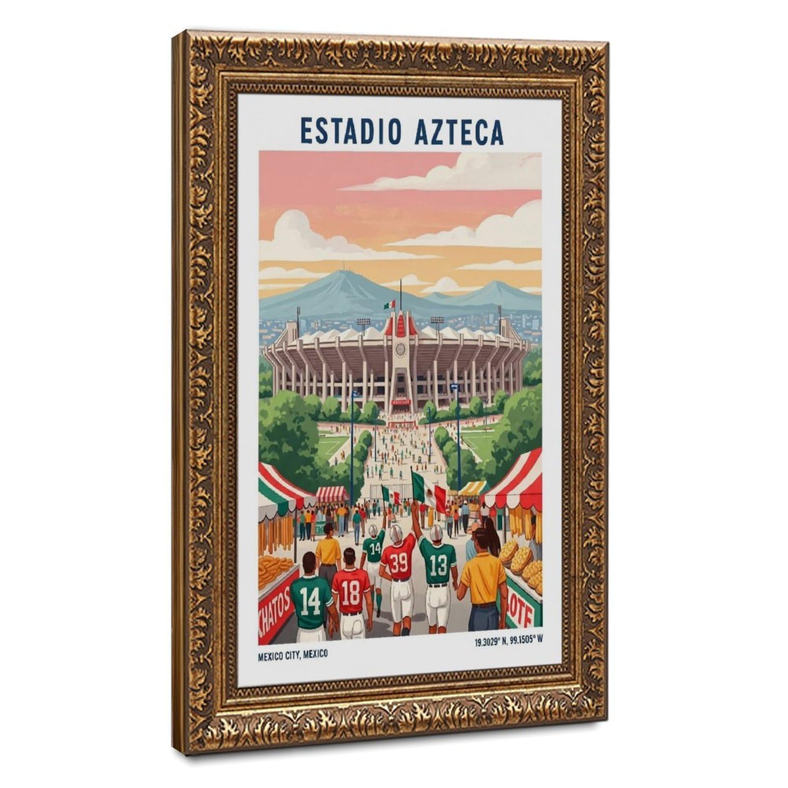 Bareronor Estadio Azteca Football Stadium Canvas Poster for Home Decor Gift