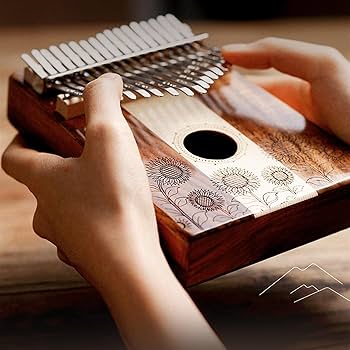 Amazon | カリンバ 17 キー親指ピアノ楽器ひまわり模様初心者の
