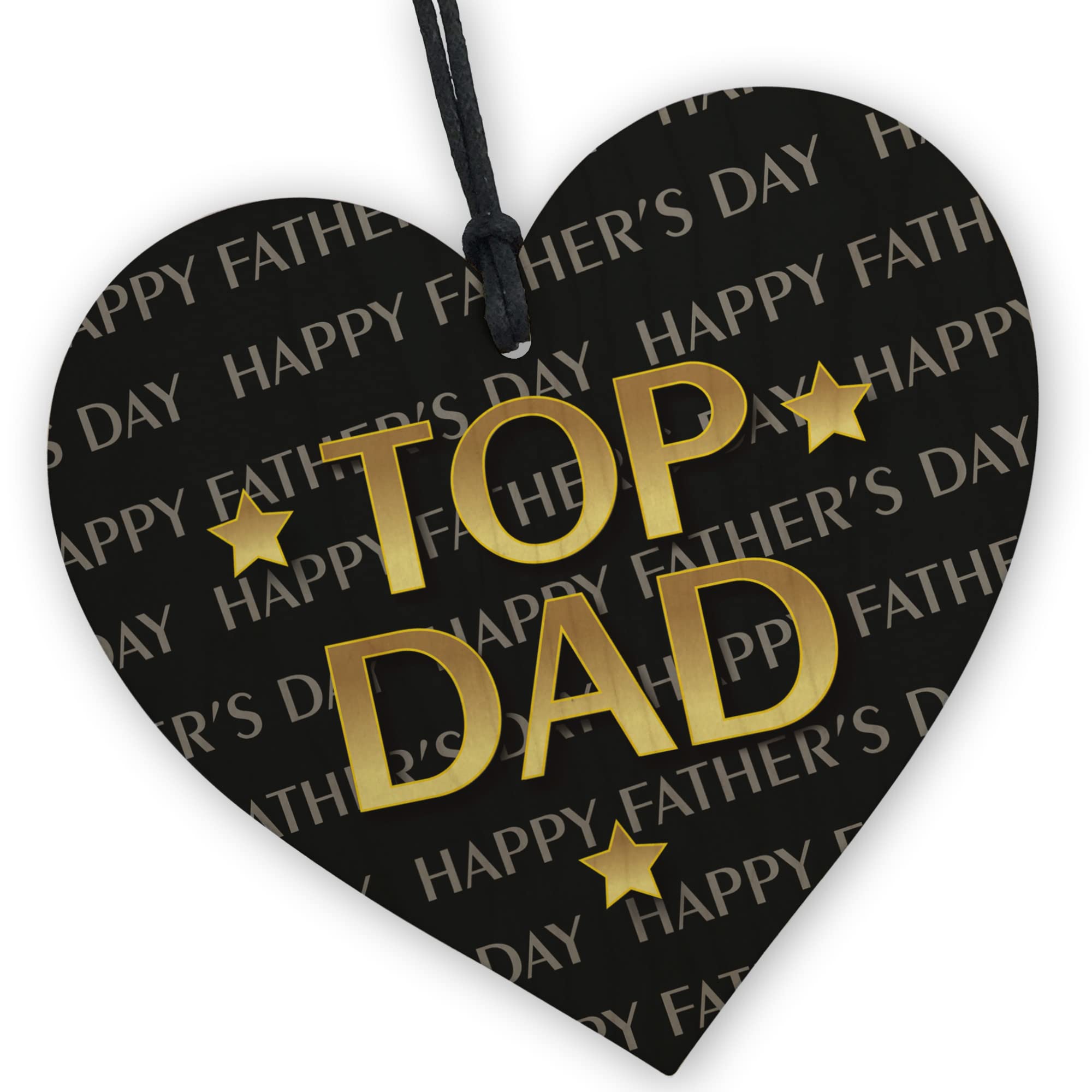 Red Ocean Top Dad Wooden Heart Gift For Fathers Day - Birthday Gift For Dad From Daughter Son - Father's Day Gift For Dad - Novelty Dad Gifts