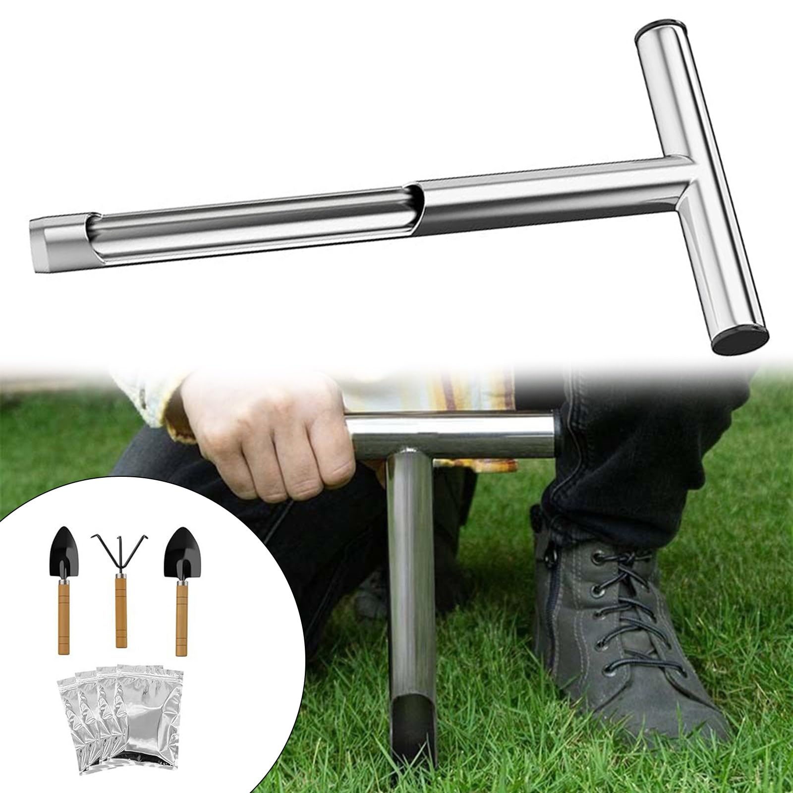 Sonde d'échantillon de sol en acier inoxydable durable pour les professionnels de l'agriculture et les scientifiques de l'environnement