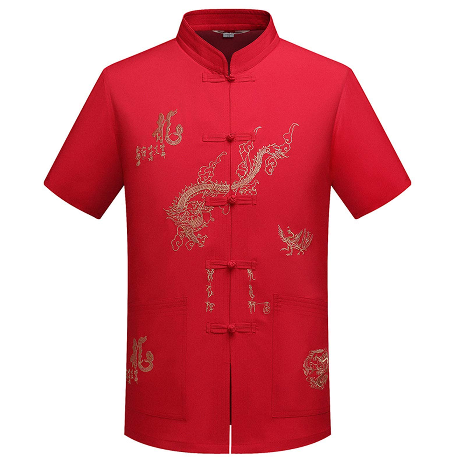 Chinois Vêtements Costume Tang - Traditionnel China Ancient Costume Arts Martiaux Tangzhuang Kung Fu Manche Longue/Manche Courte Veste Suits Chemise Outfit Uniforme pour Hommes