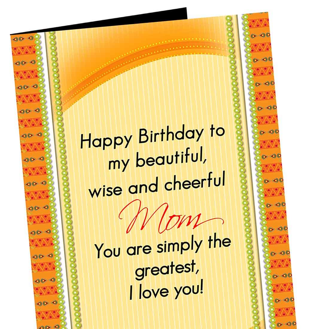 Alwaysgift Mom Happy Birthday Greeting Card & 24K Golden Rose Hamper| Thoughtful Gift Set for Mother's Birthday Celebration| Elegant Greeting Card and Exquisite Golden Rose Combo (Design-10) 2