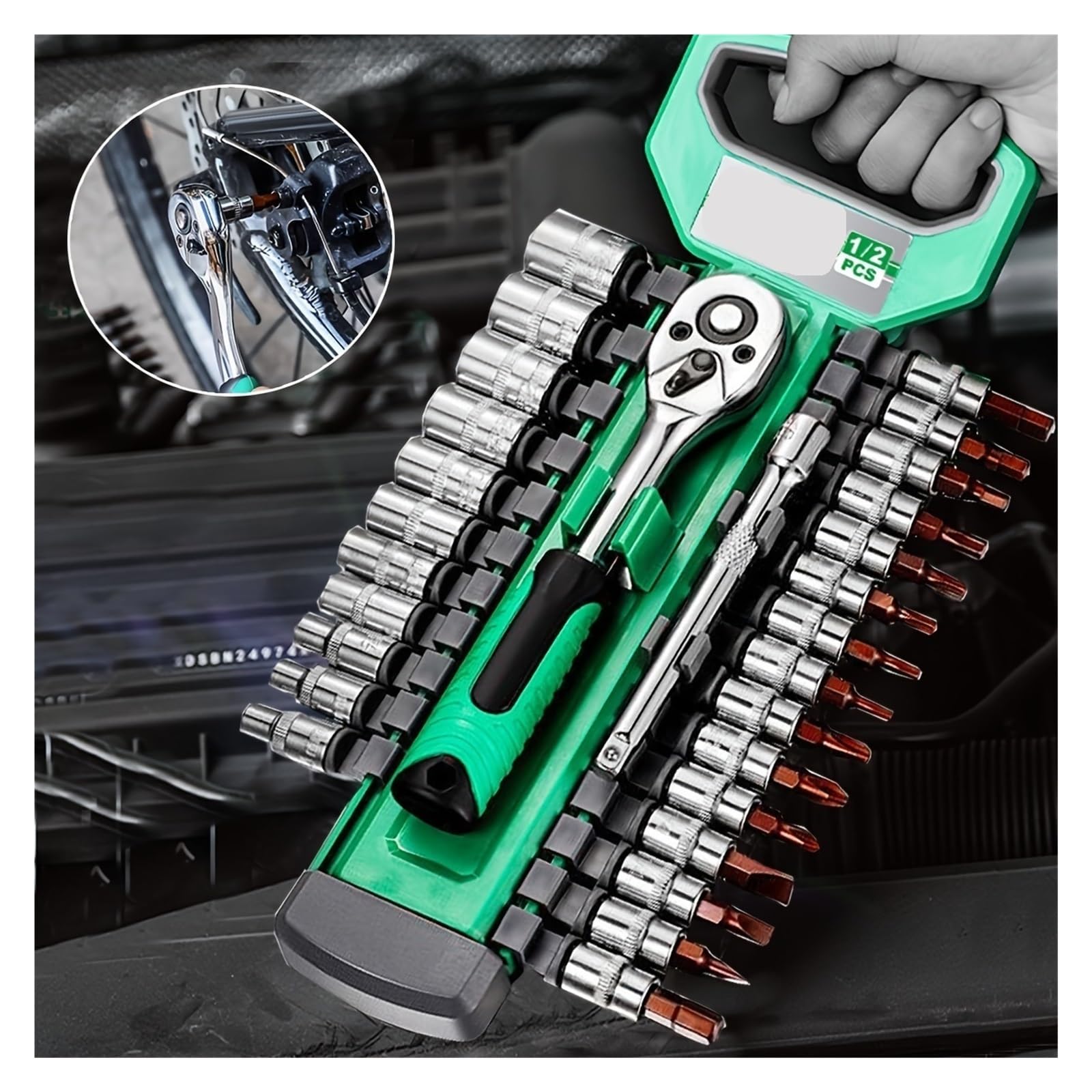 Set di chiavi a bussola a cricchetto da 1/4 pollice, kit attrezzi meccanici e prese