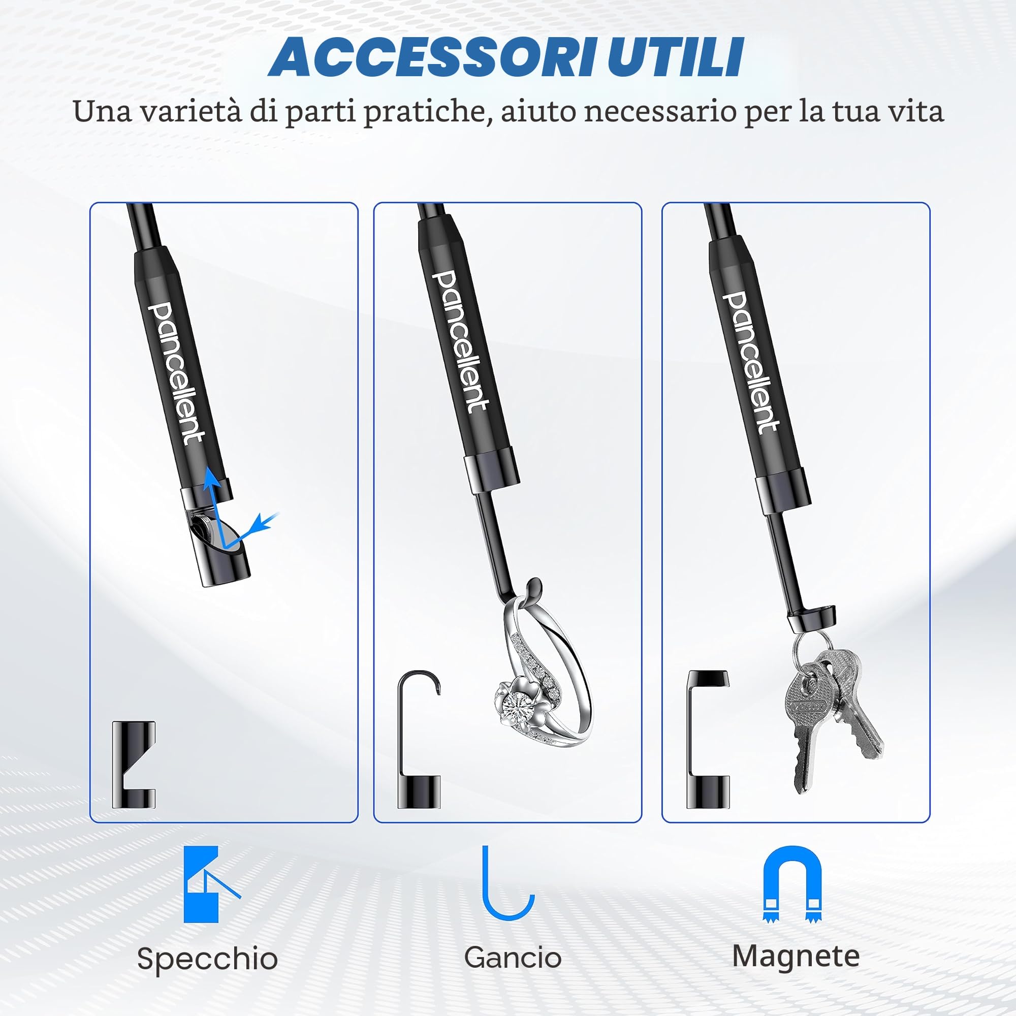 1920P Boroscopio a Serpente a Doppia Lente, Endoscopio Pancellent di Tipo C, Fotocamera con 8 luci LED per smartphone Android e iOS, iPhone, iPad, Samsung (5 M)