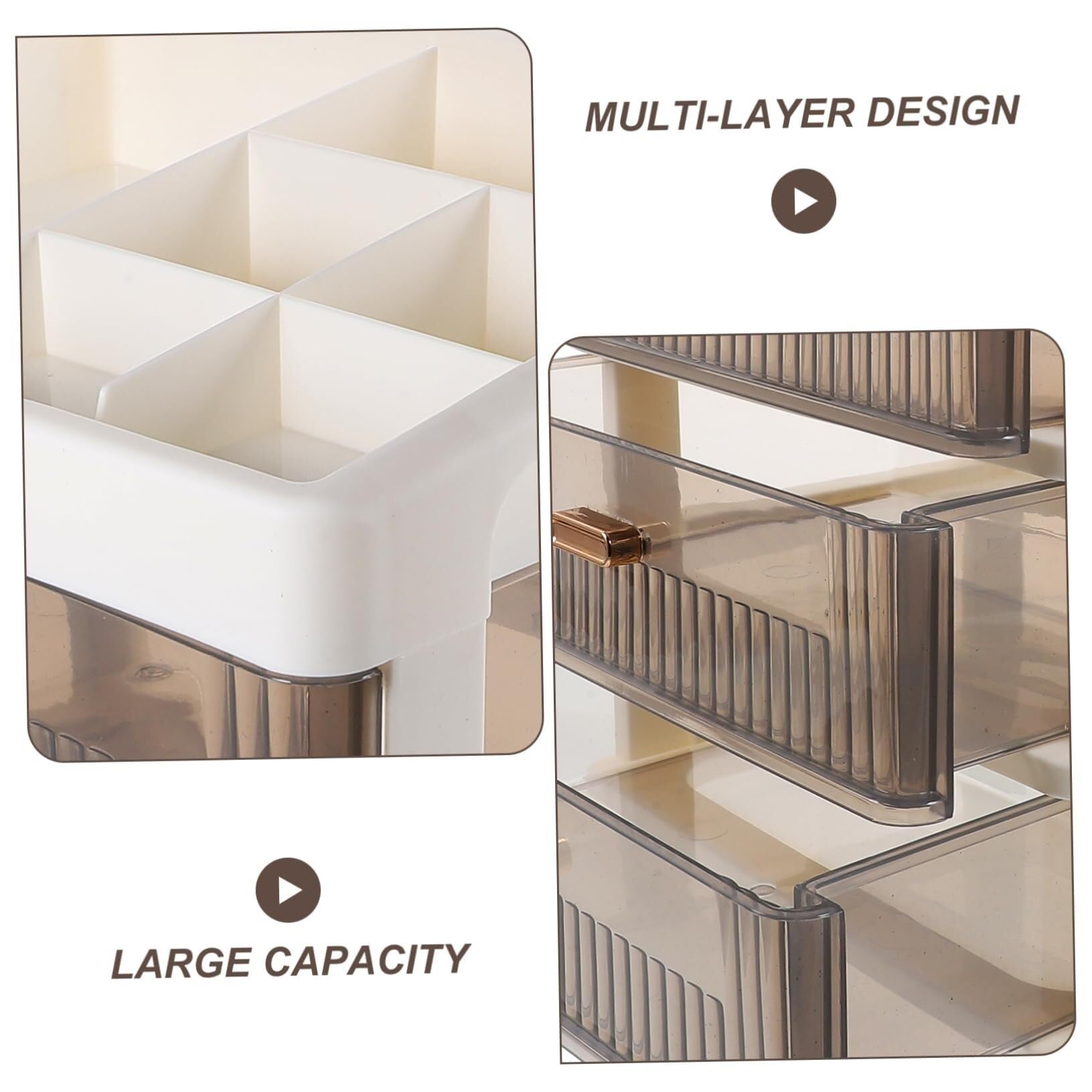 Organizer Da Scrivania Multifunzione Con Cassetti, Contenitore Trasparente For Cancelleria, Cosmetici E Accessori, Salvaspazio E Pratico For Riporre Gli Oggetti Sulla Scrivania.
