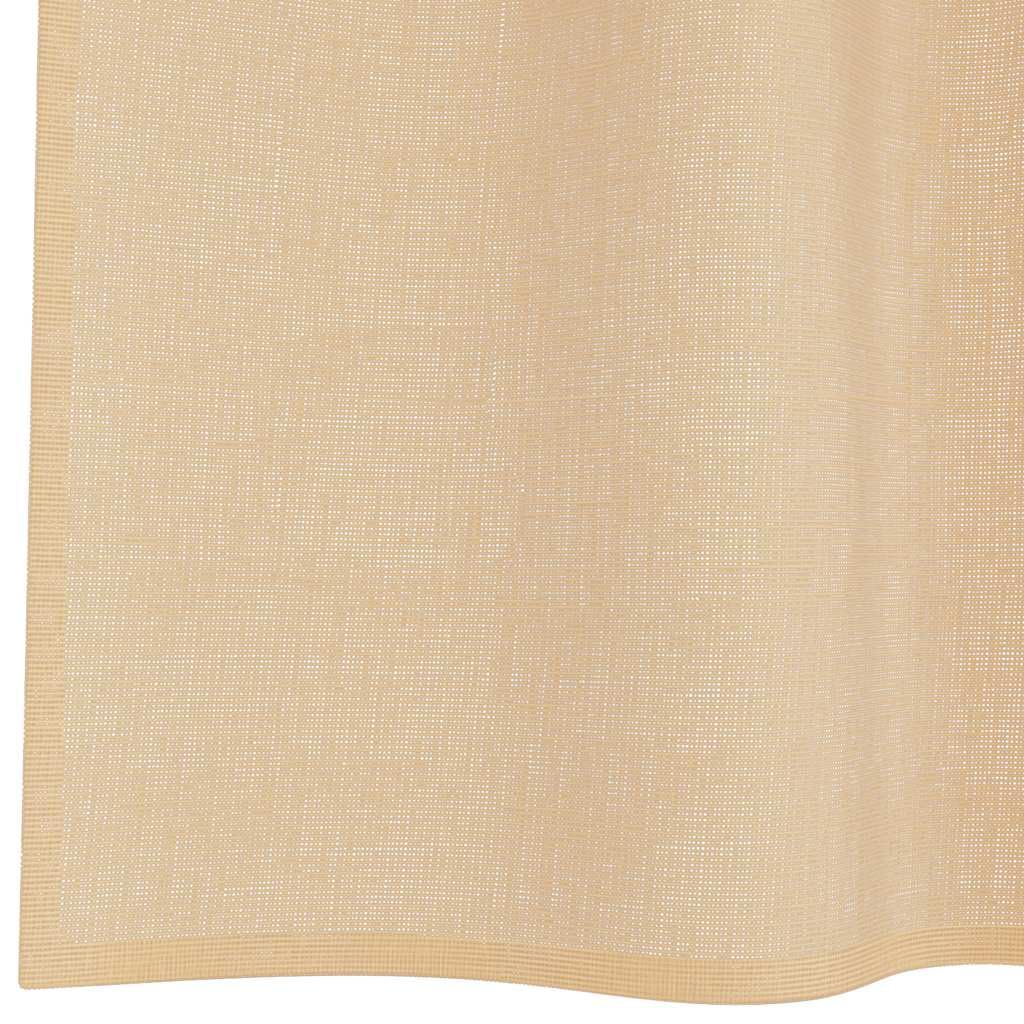 Voile Vorhänge mit Schlaufen 2 Stück Sandfarbe 140x225 cm, 100% Polyester Gardinen für Wohnzimmer Küche, Blickdichte, Waschbare Vorhänge, Schlaufenschal für Gardinenstangen
