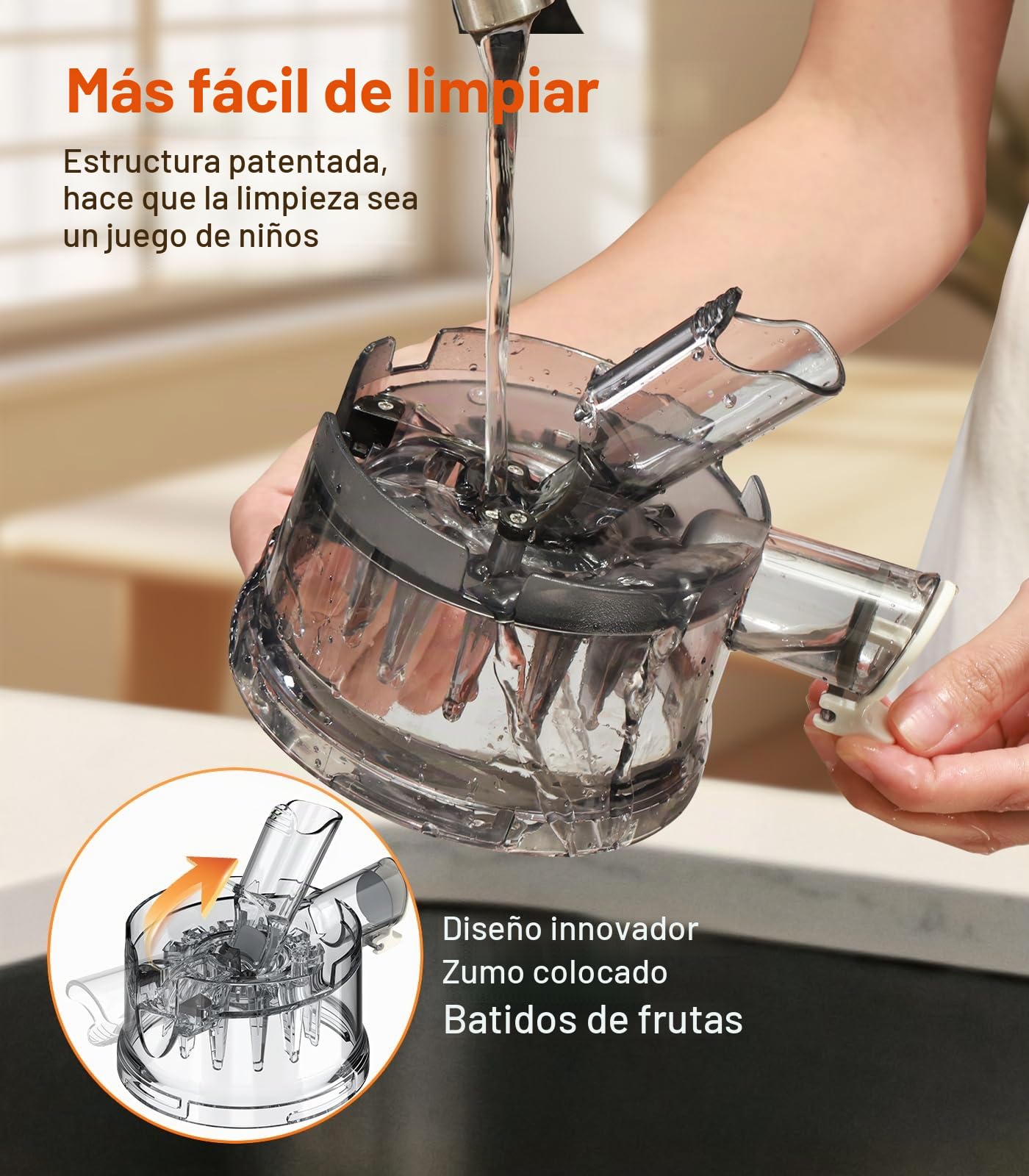 Zasmira Extractor de Zumos, Slow Juicer con Apertura de 120MM, Exprimidor en Frío 2L de Acero Inoxidable para Verduras y Frutas Completas, Fácil de Limpiar, Plata