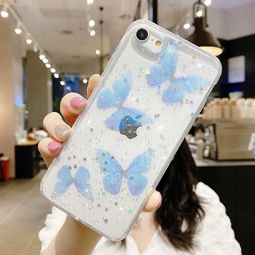 Miniatura 2 de Funda compatible con iPhone 66s para mujeres y niñas, funda de silicona con purpurina brillante, diseño de estrellas brillantes, funda de TPU suave