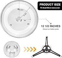 Vista 4 de Plato giratorio de vidrio para microondas de 12.5 pulgadas compatible con plato de vidrio para microondas GE - Reemplaza la bandeja de vidrio
