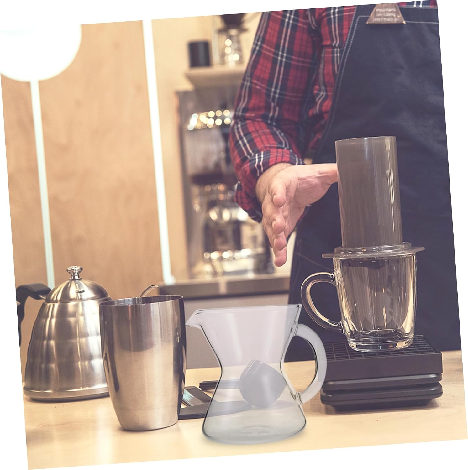 COLLBATH Creative Coffee Dispenser with Handle Design Heat Resistant Easy Pouring Coffee Kettle for Home Brewing Stylish and Choice