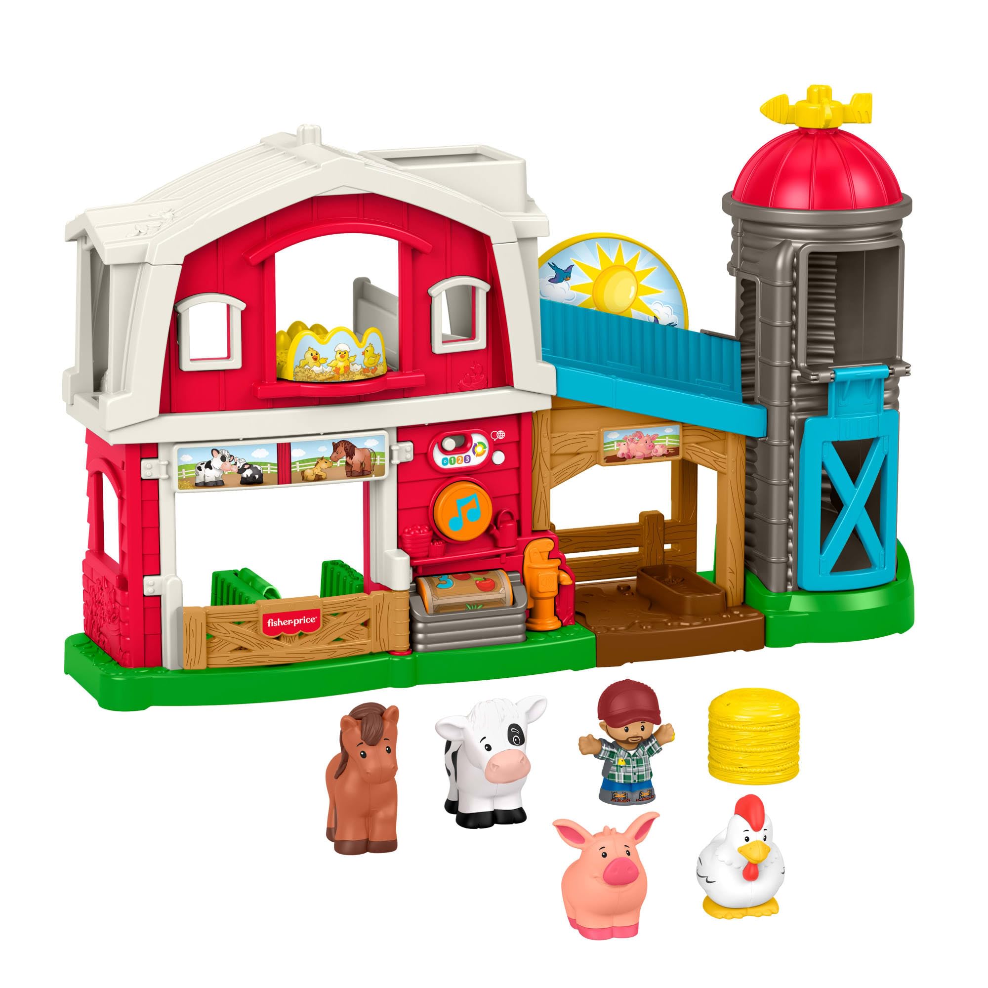 Fisher-Price Little People – La Fattoria degli Animali. Playset interattivo per bambini dai 1 ai 5 anni. Edizione in italiano, spagnolo, castigliano, portoghese e inglese, JGX09