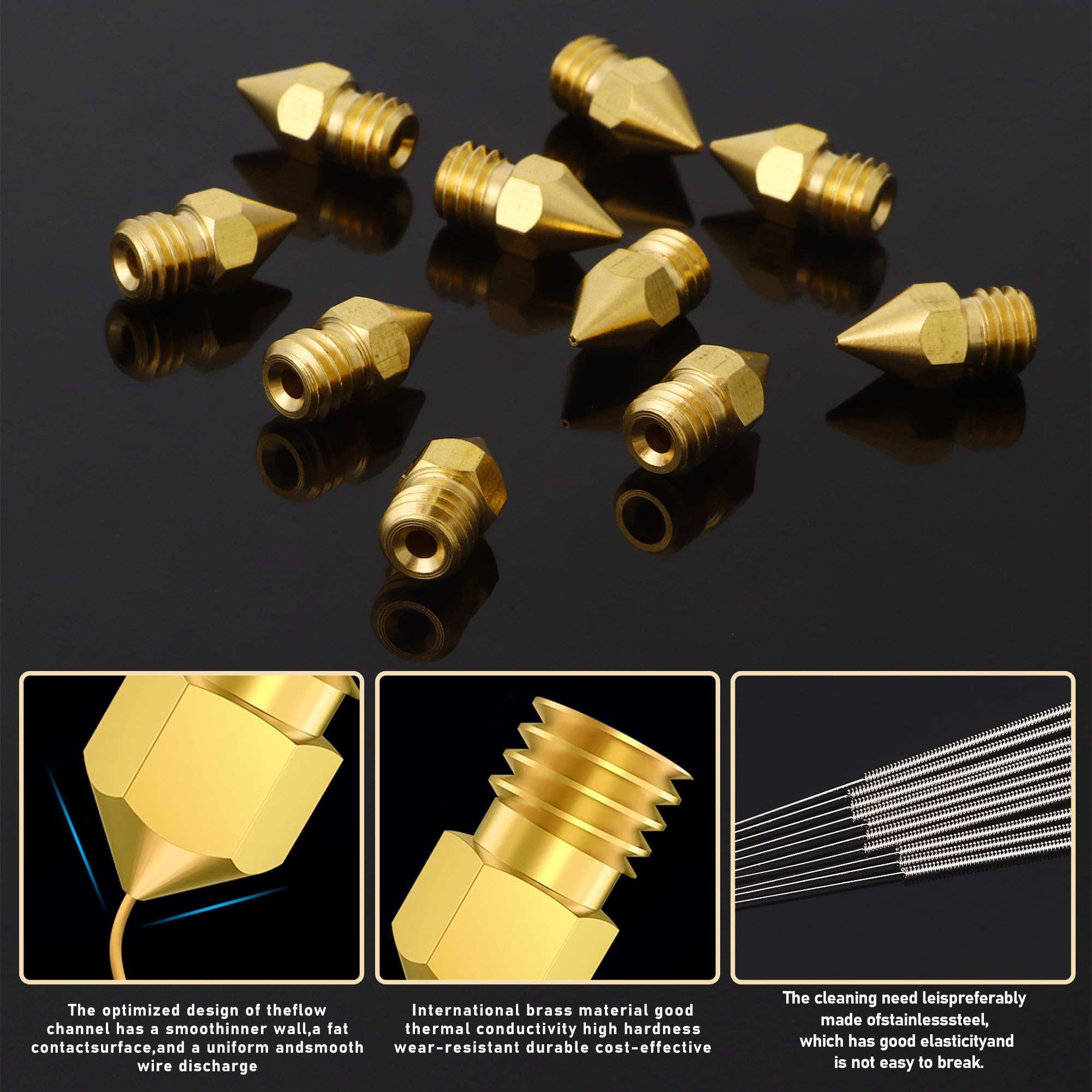 Ender 5 S1 Set 7 Ugelli MK8 In Acciaio Temprato Per Stampanti 3D Aghi Per Pulizia - Misure Multiple Ender 3 Pro - Foto 9