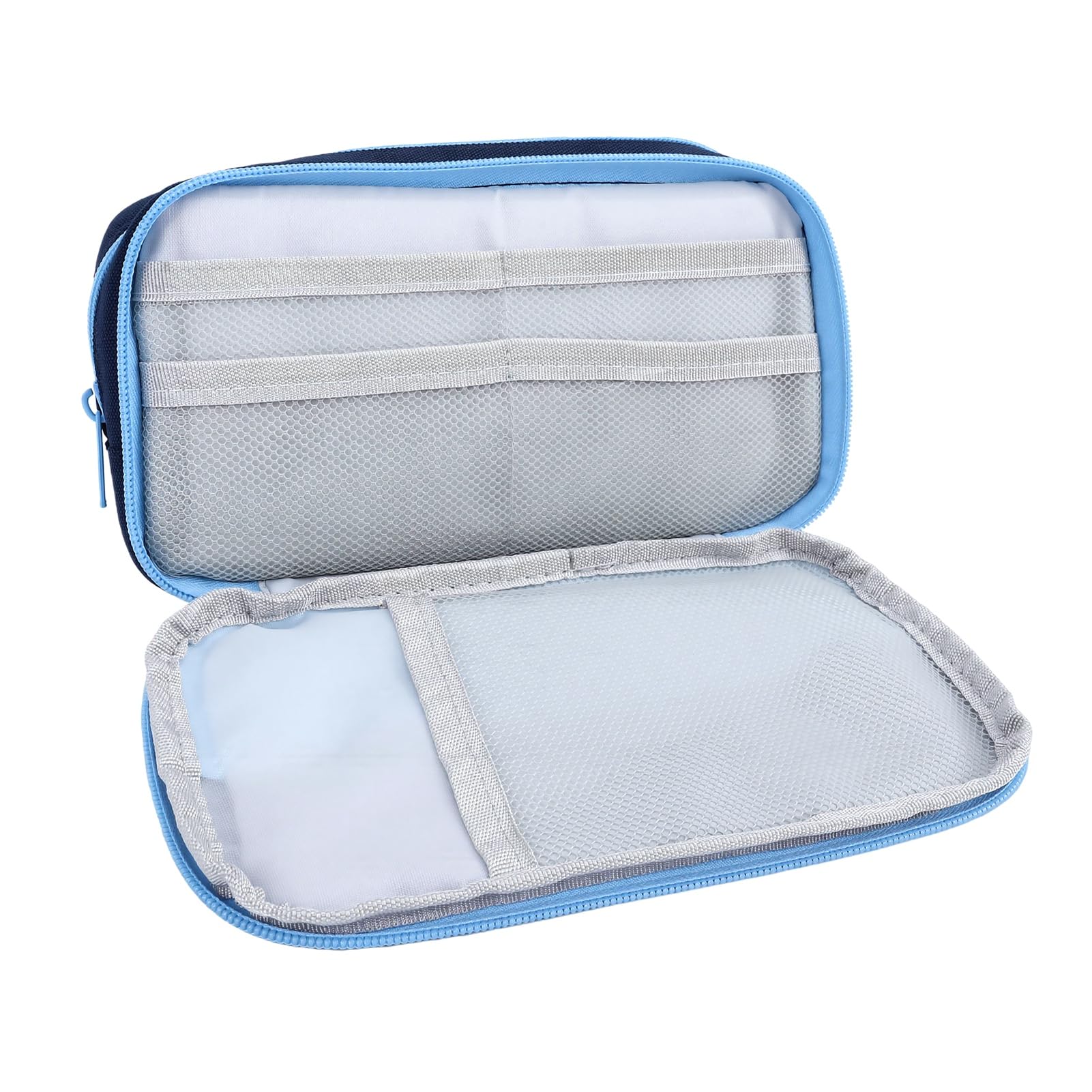 Wakects Astuccio Magnetico per Penne, in Tessuto Oxford, con Doppia Cerniera, Grande capacità, 22 X 7 X 12,5 Cm, Organizer per Studenti dell'ufficio Scolastico (BLUE)
