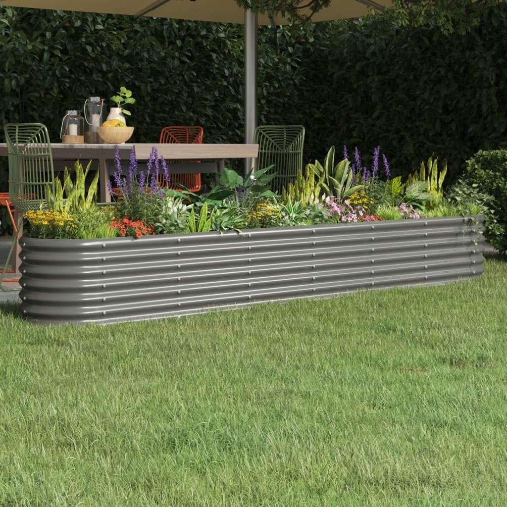 vidaXL Letto Giardino Acciaio Zincato 224x40x36 cm Grigio