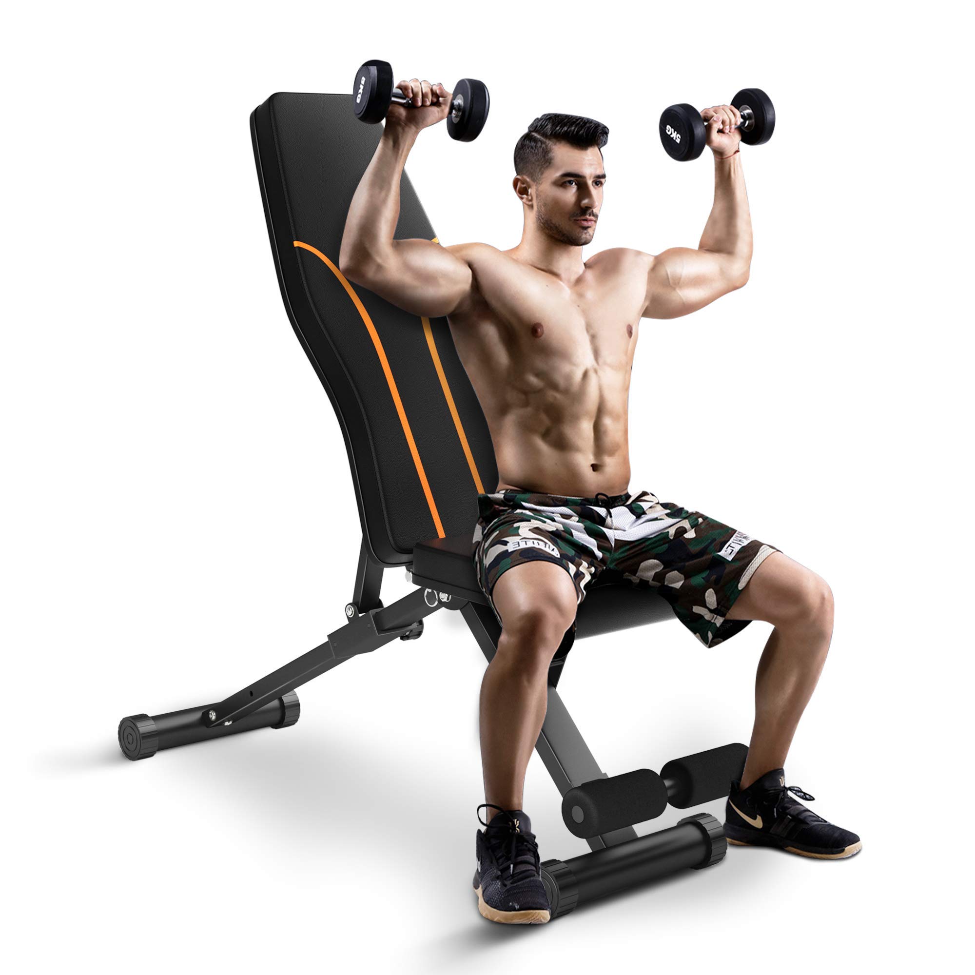 Weight Bench Adjustable Workout Bench for Home Gym Foldable Strength Training Benches, Multipurpose 